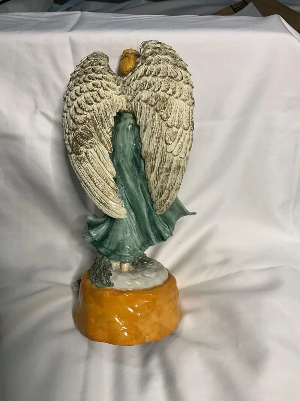 Vintage Dillards Christmas Angel Flowers Hand Painted 'The First Noel' Figurine